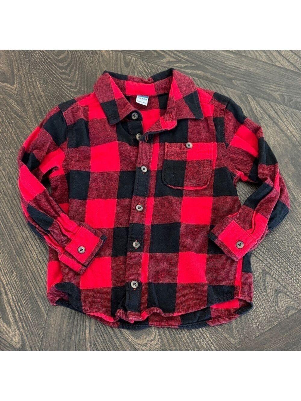 Old Navy Red Black Checkered Shirt Kids